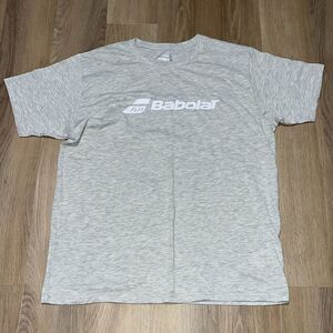 Vintage Great play Babolat Retro player gray grey crew Tennis Court T shirt XL